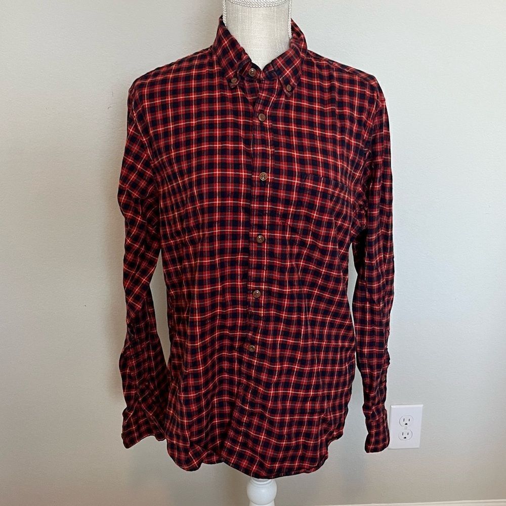 Women's J.Crew Plaid Button Down Slim Fit Size Medium